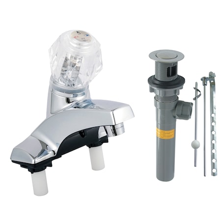 Home Plus Home Plus Chrome Centerset Bathroom Sink Faucet 4 in. 4316P-CP